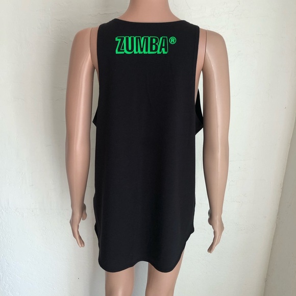 Zumba Fitness Black Tank-Top Shirt Women’s Size L Logo Printed Activewear Dance - Picture 2 of 16
